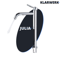 Giulia | Rubinetto da bagno alto Hotel Gastro cromato lucido |. Rubinetto in acciaio inossidabile premium per lavabo alto |Rubinetto ad alta pressione