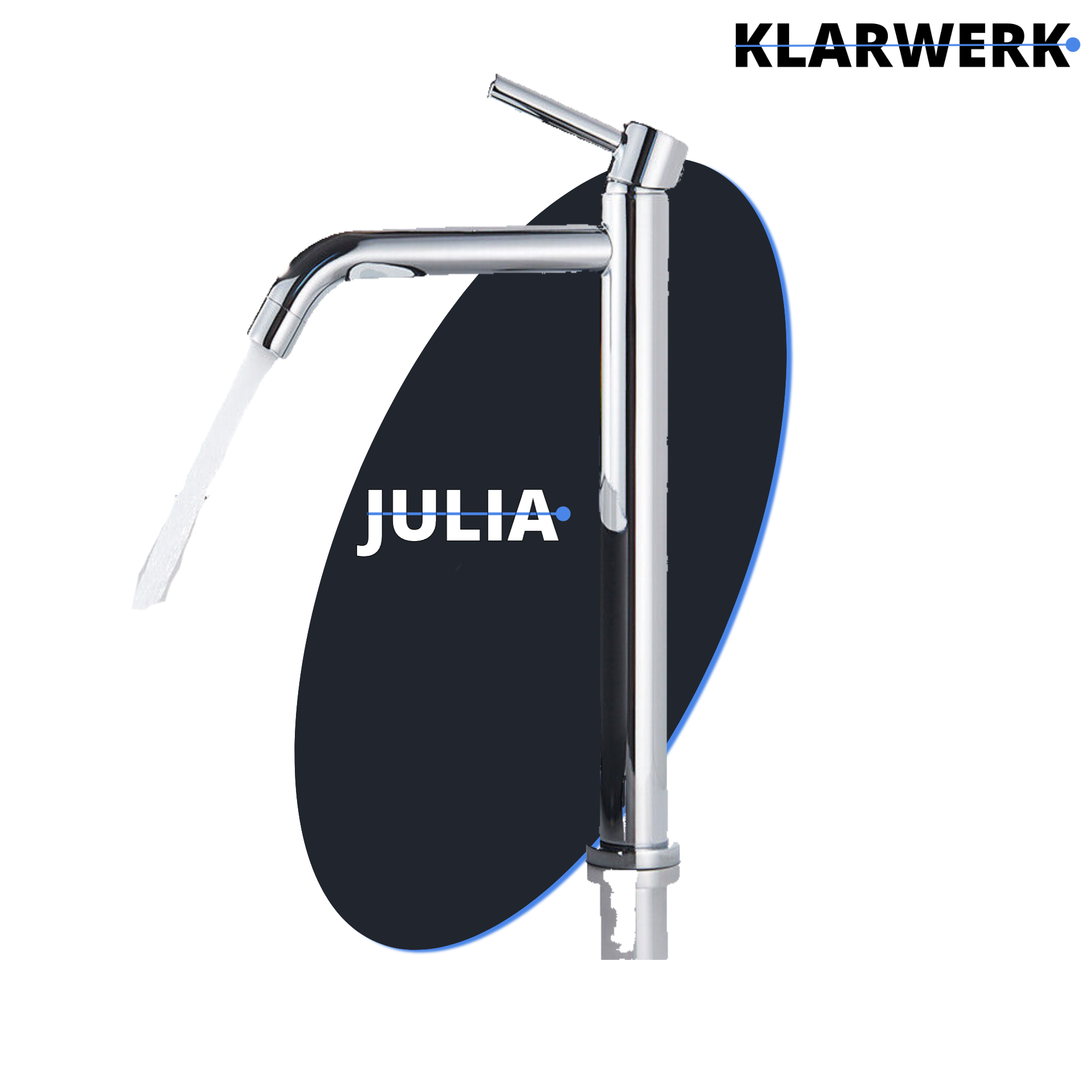 Giulia | Rubinetto da bagno alto Hotel Gastro cromato lucido |. Rubinetto in acciaio inossidabile premium per lavabo alto |Rubinetto ad alta pressione