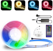 Striscia LED RGB+caldo con 784 LED/m Dimmerabile 24V con telecomando e alimentatore per uso interno ed esterno - illuminazione DIY per cucina e camera da letto