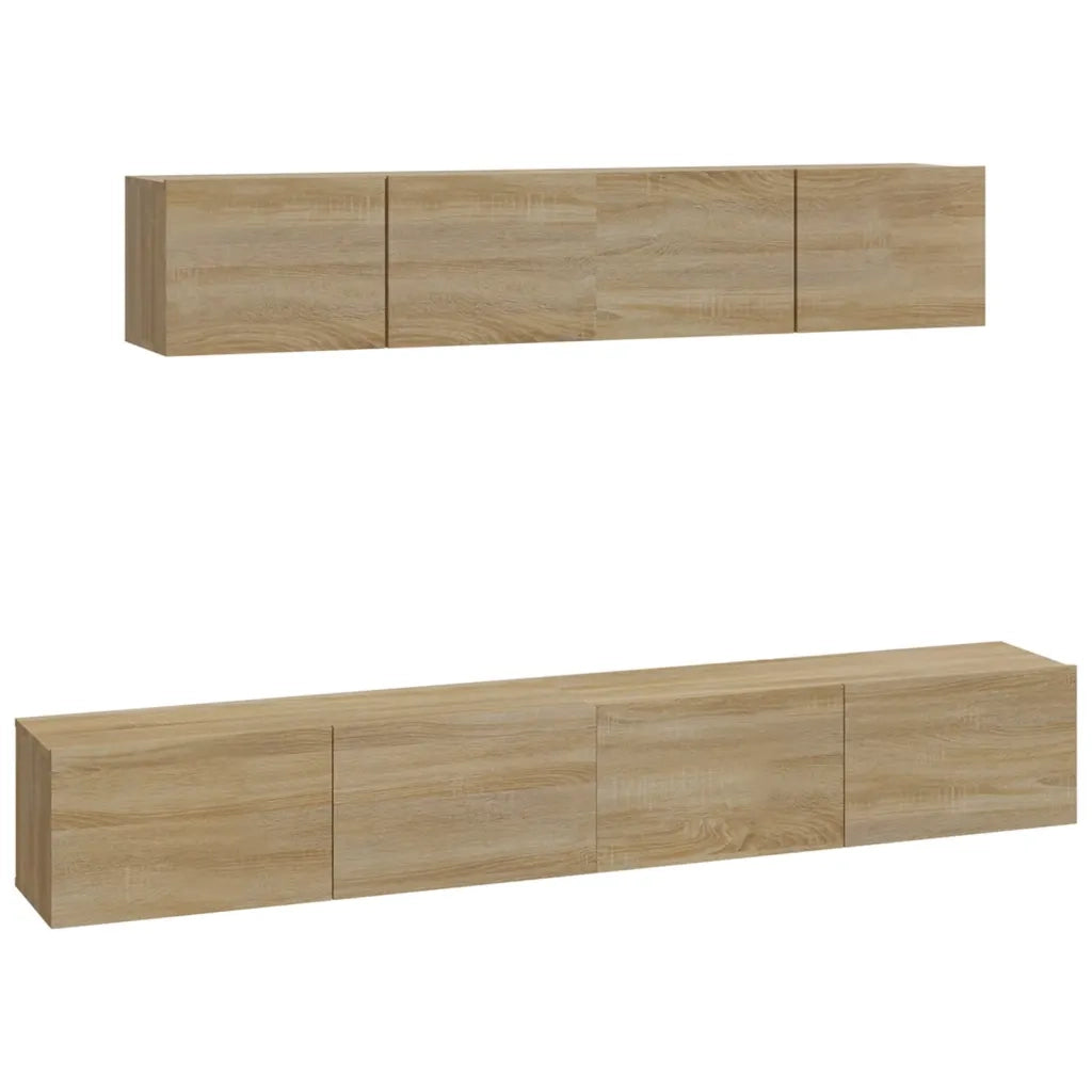 Set di Mobili Porta TV 4 pz | Armadietto TV | Mobile Porta TV Rovere Sonoma in Legno Multistrato