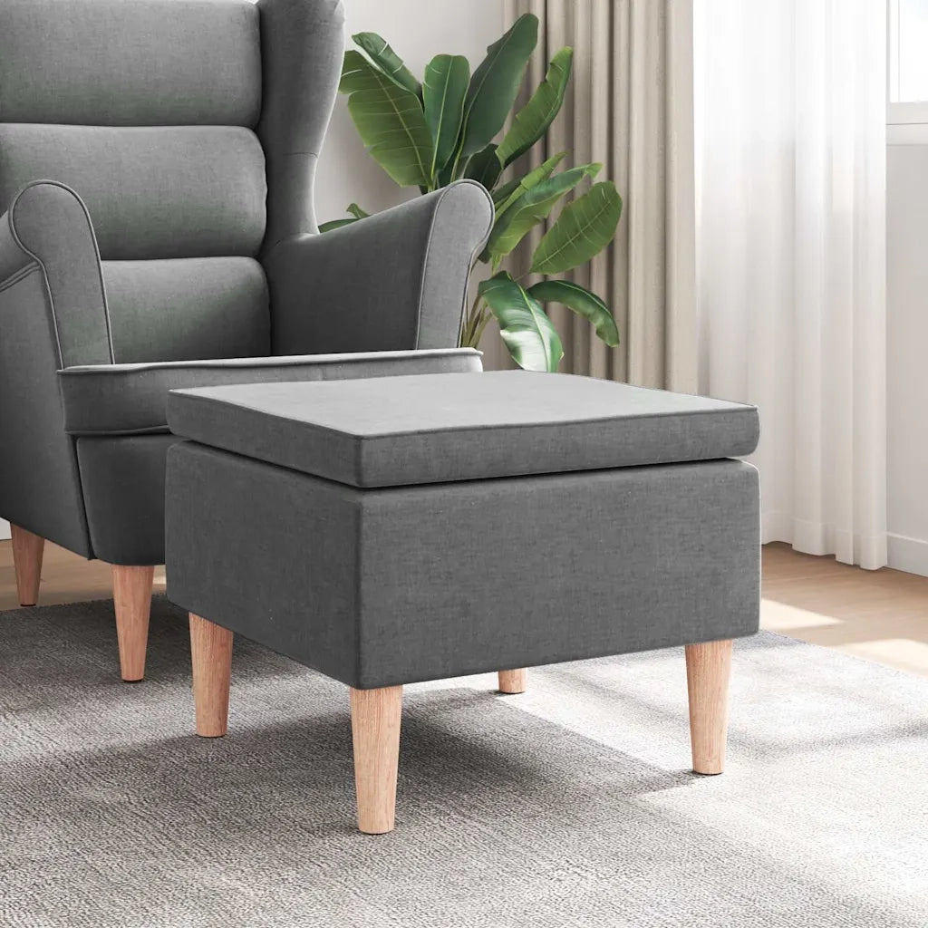 Poggiapiedi con Gambe in Legno Grigio Scuro in Tessuto cod mxl 46065