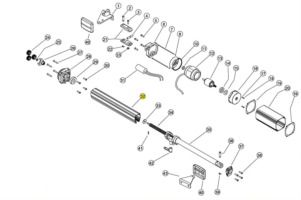 STL007 STELO ANTERIORE ALLUMINIO CORSA 500 LINEAR 11 VH 230V RICAMBIO