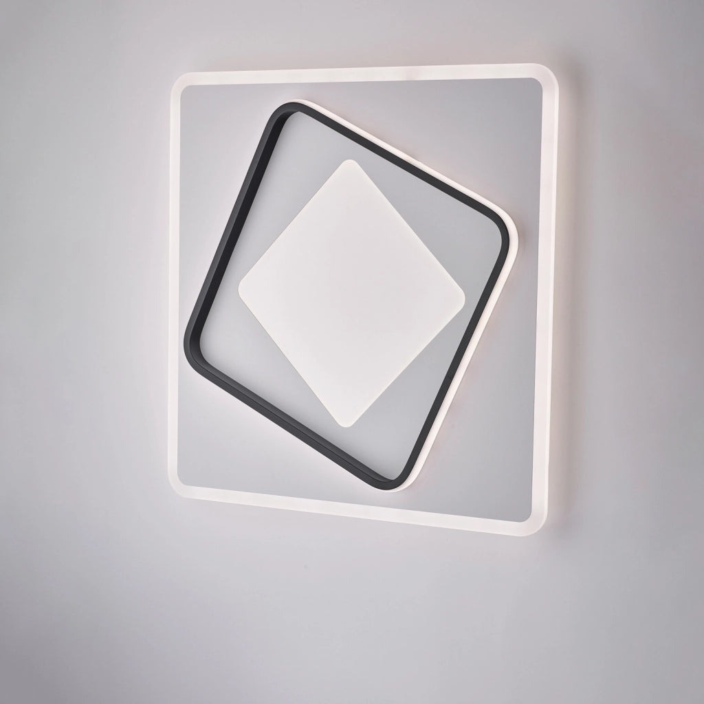 Plafoniera Moderna Lulu&apos In Alluminio Bianco Nero Led Integrato Cct