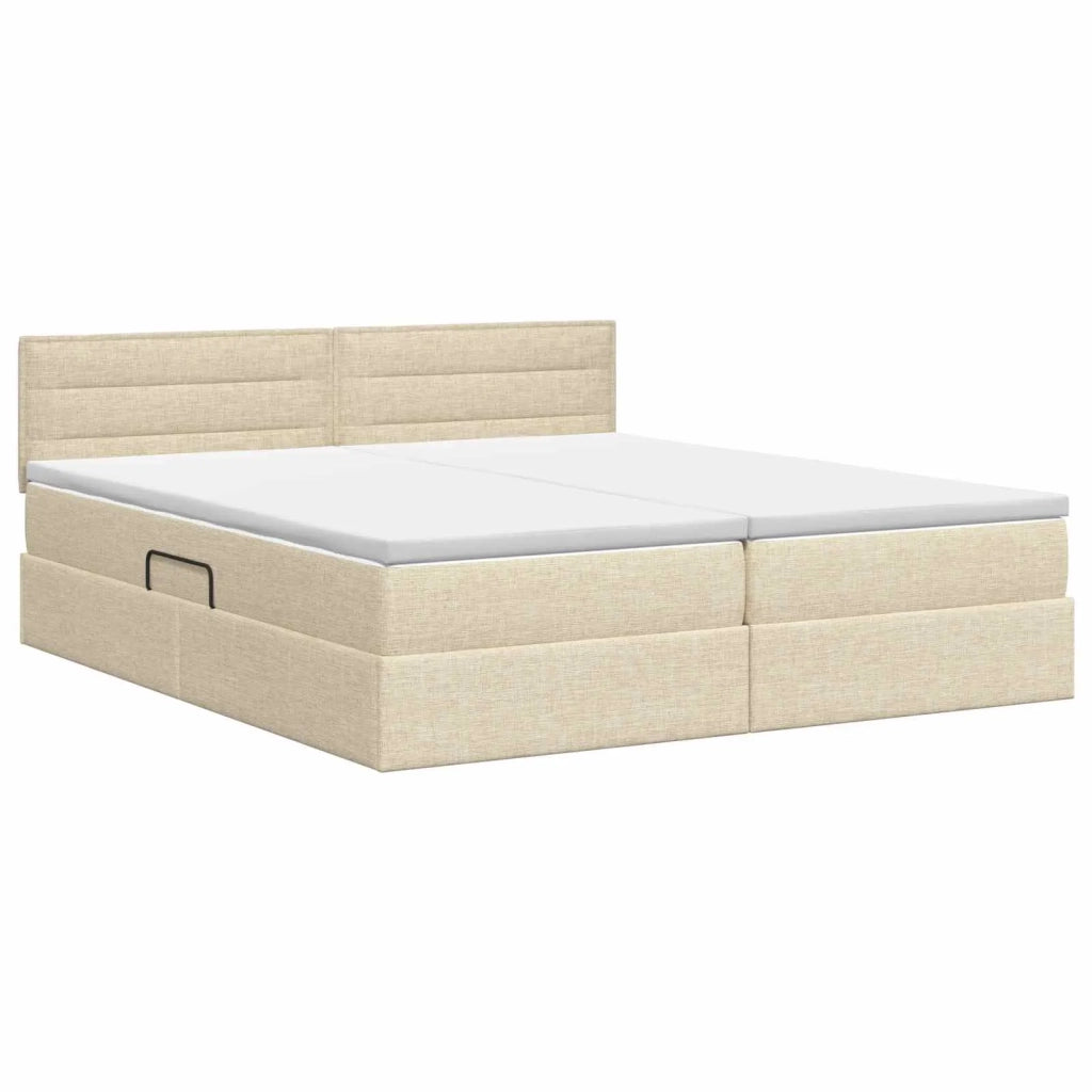 Letto con Contenitore con testiera 2 pz Crema Pelle Sintetica 3458905