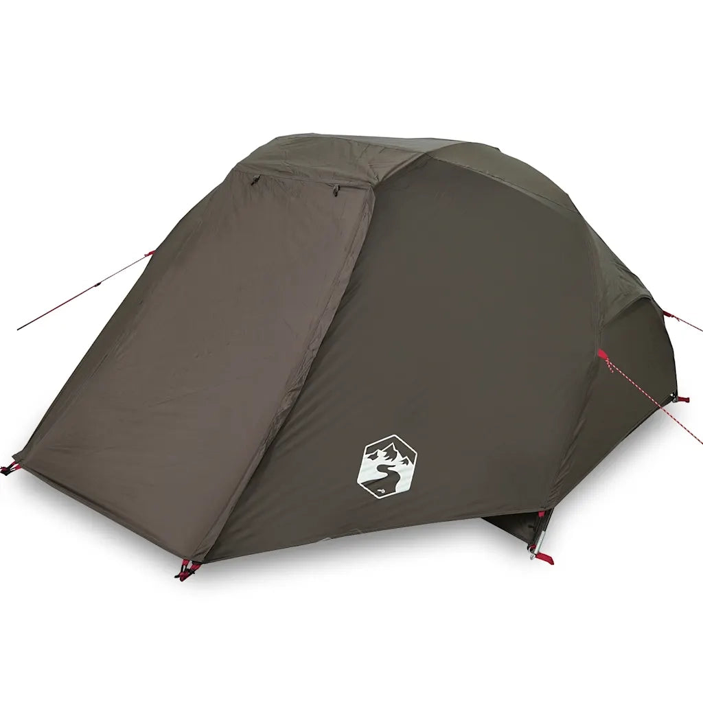 Tenda da Pesca per 3 Persone-Tenda da campeggio Marrone Impermeabile