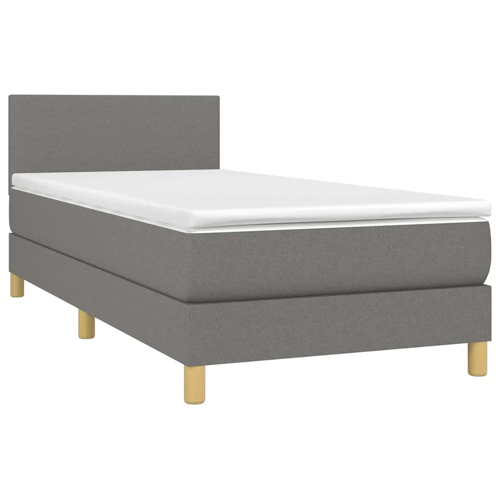 Giroletto a Molle con Materasso-Struttura Letto Grigio Scuro 80x200 cm Tessuto 530182
