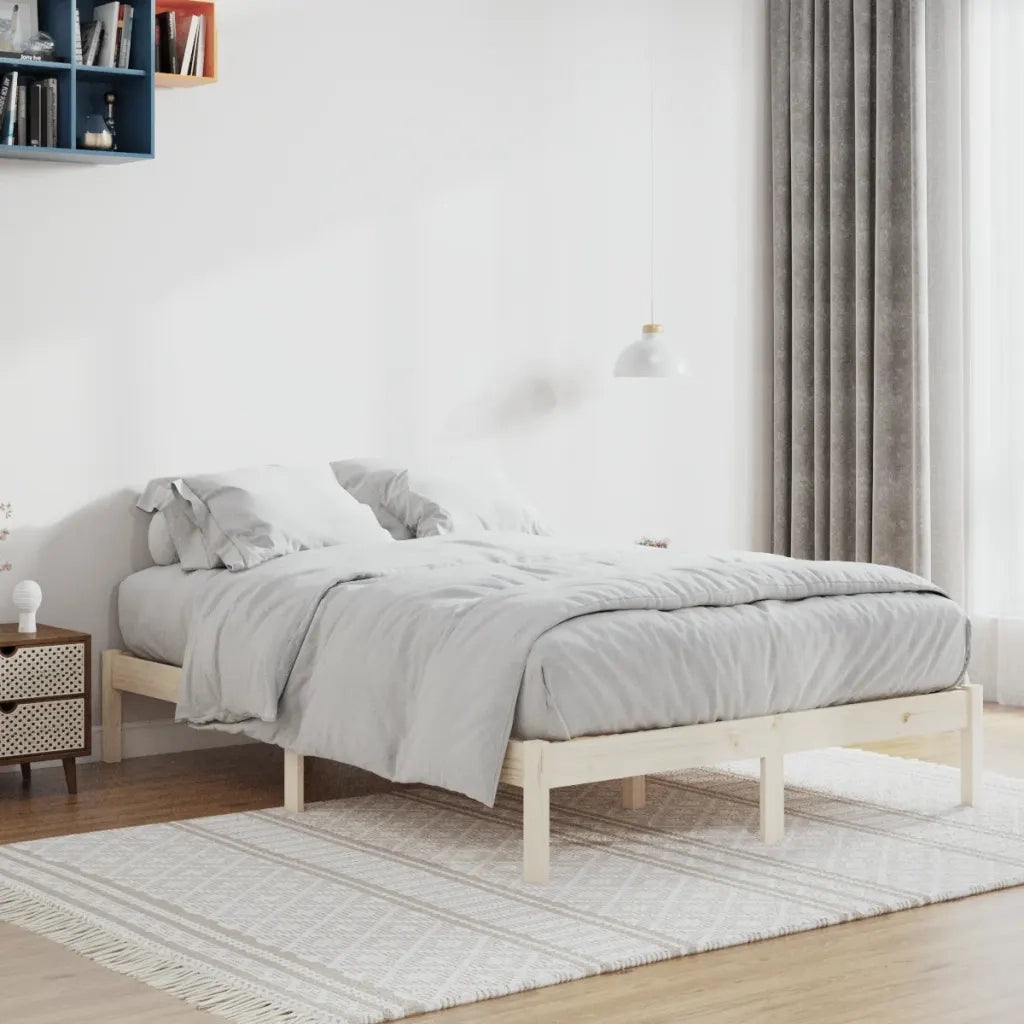 Giroletto senza Materasso-Struttura Letto 135x190 cm in Legno di Pino Full