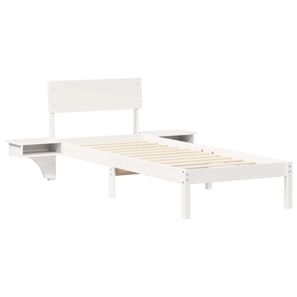 Letto singolo | Letto per adulti | Struttura del letto Bianco 75 x 190 cm Pino massello