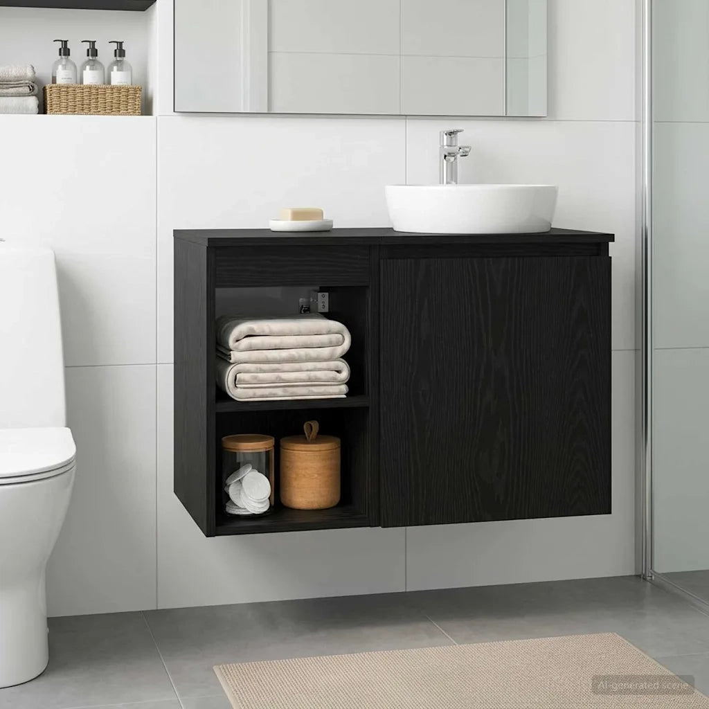 Armadio Bagno In-between Rovere Nero 30 x 35 x 50 cm 890335