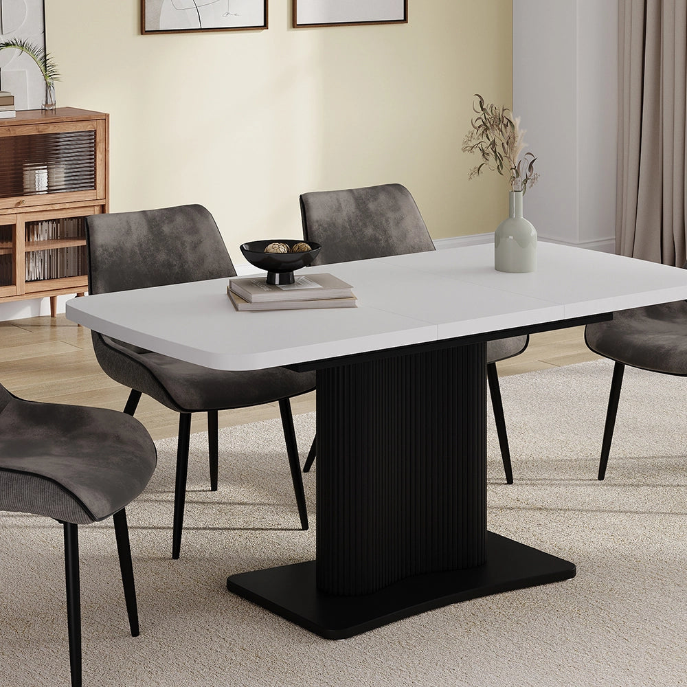 Vicco tavolo da pranzo allungabile Bianco/nero 120 x 80 cm Estensibile