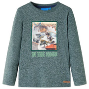 Maglietta Bambino Maniche Lunghe Verde Scuro MÃ©lange 116cod mxl 132439