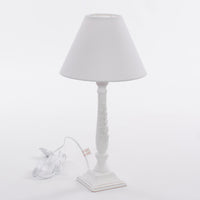 Lampada da Tavolo Ø10xH36 cm in MDF Bianca