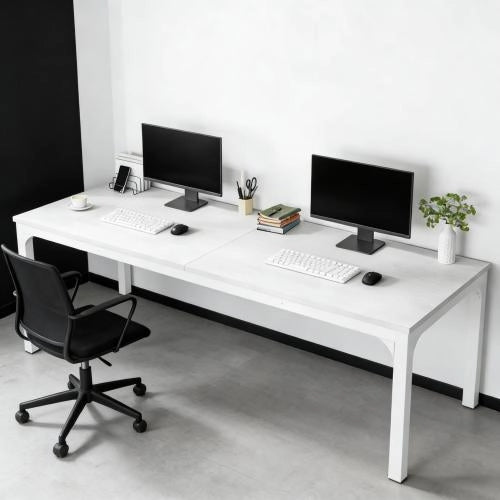 TAVOLO Rettangolare 200x70x75 cm Bianco in Legno e Metallo