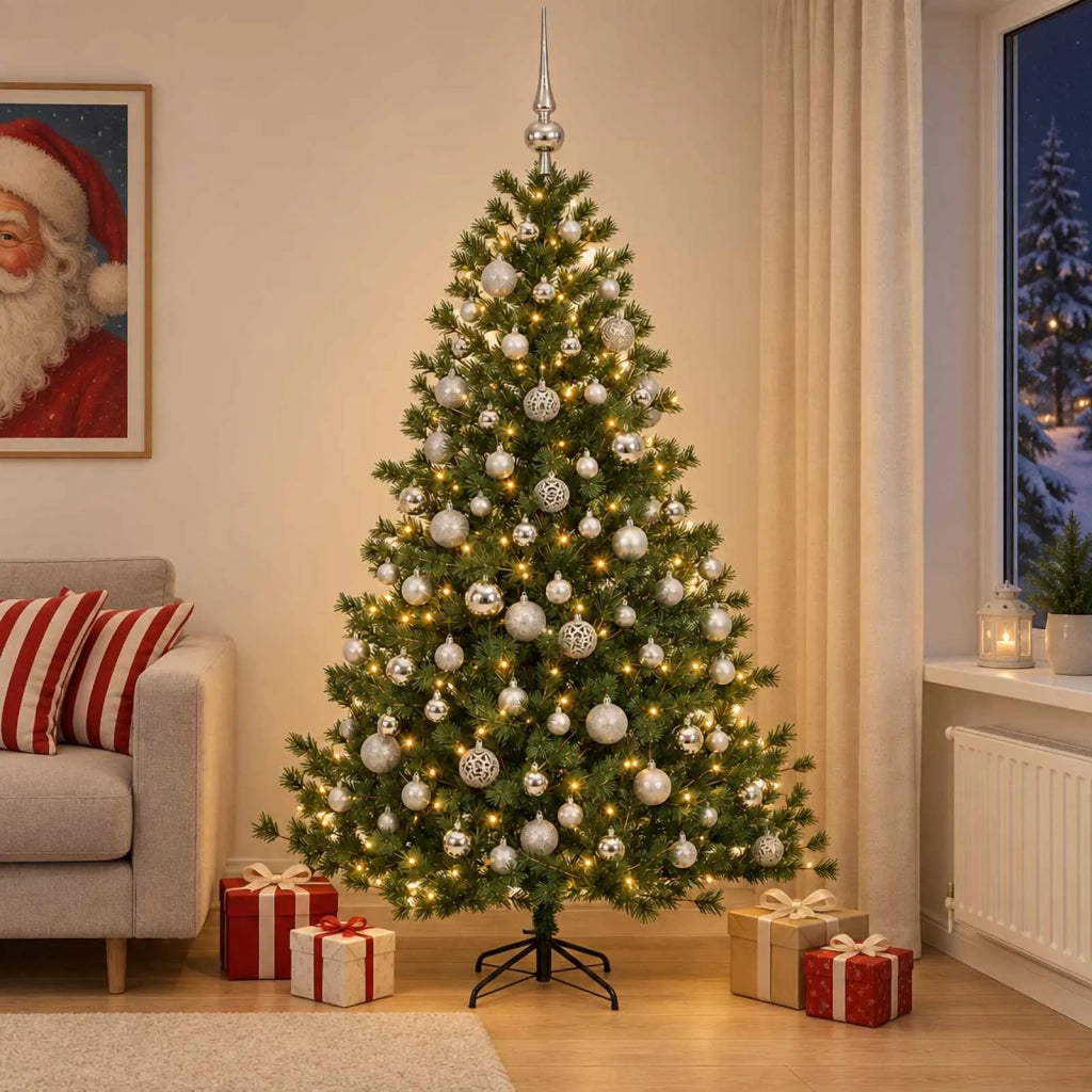 Albero di Natale artificiale con palline 240 cm 300 LED 3466907