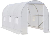 Tunnel per Giardino 7 Metri con 6 Braccia Struttura a Rete 3,5 x 2 x 2 m Bianco