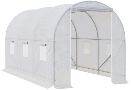 Tunnel per Giardino 7 Metri con 6 Braccia Struttura a Rete 3,5 x 2 x 2 m Bianco
