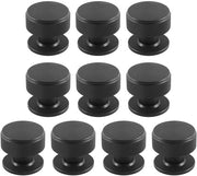 Set di maniglie a pomo di 10 - Nero opaco - Alluminio - Rond - Altezza 30 mm - Diametro del pomolo 33 mm - Duraturo e facile da installare - Maniglie per mobili
