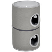 Torre per Gatti Modulare ¨C Xylo ¨C 3 Livelli con Tiragraffi ? 42 x 69H cm Grigio