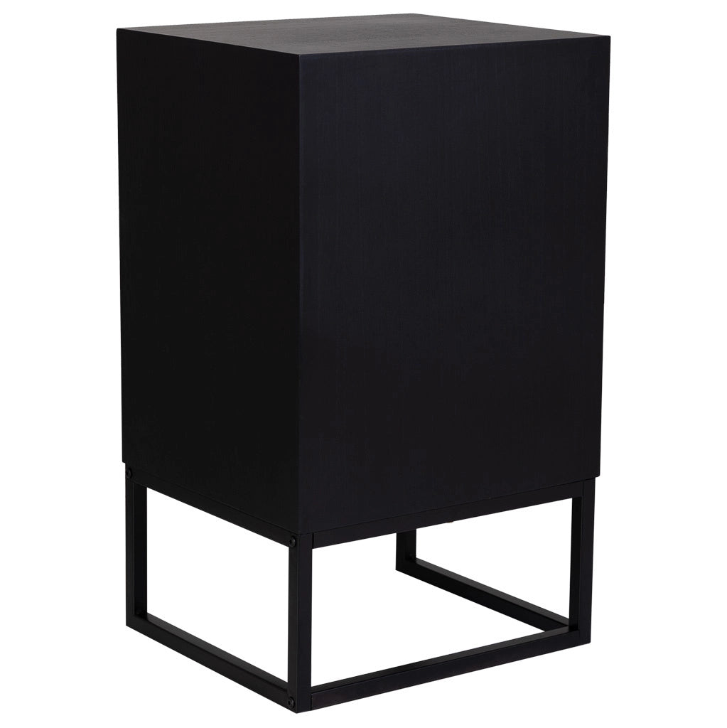 Tavolino in legno e metallo con 1 cassetto e 1 anta 42x36,5x71h cm