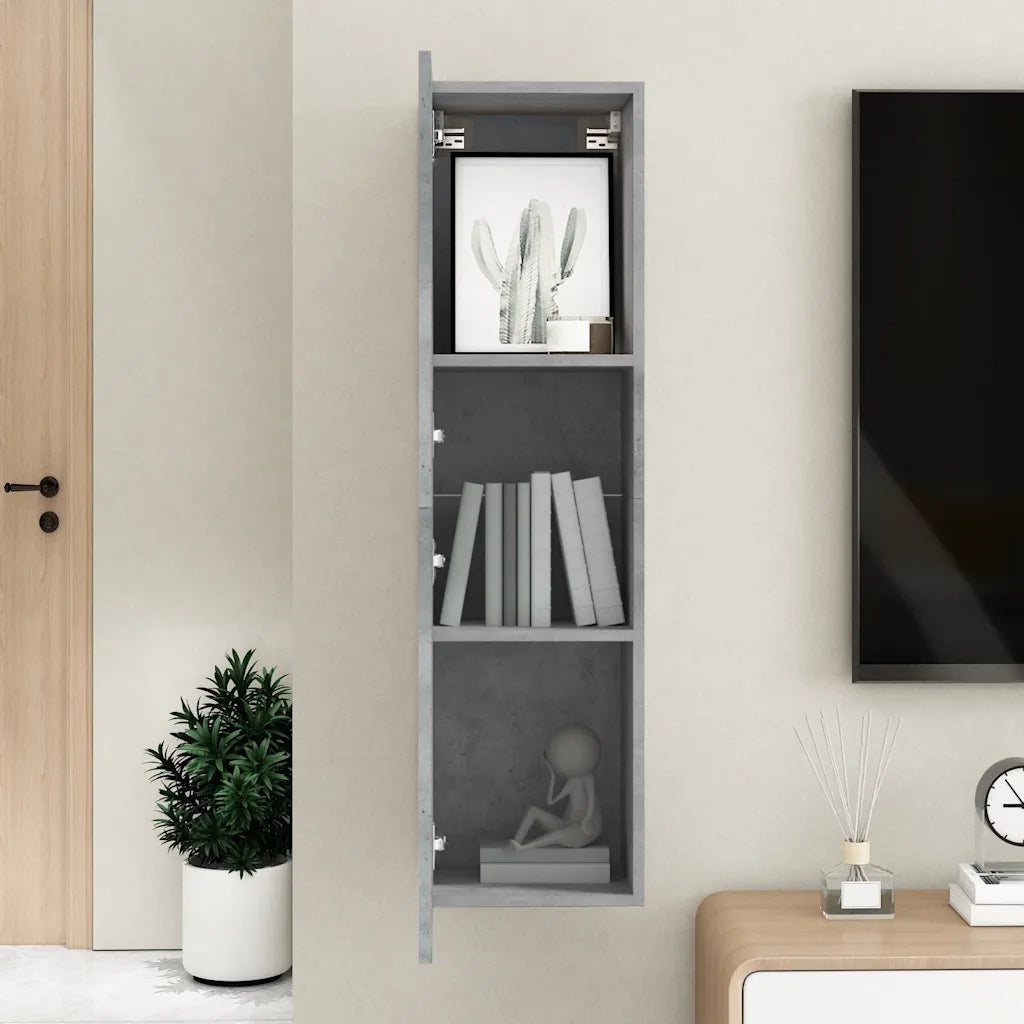 Mobile TV | Armadietto TV | Mobile Porta TV Grigio Cemento 30,5x30x110 cm Legno Multistrato