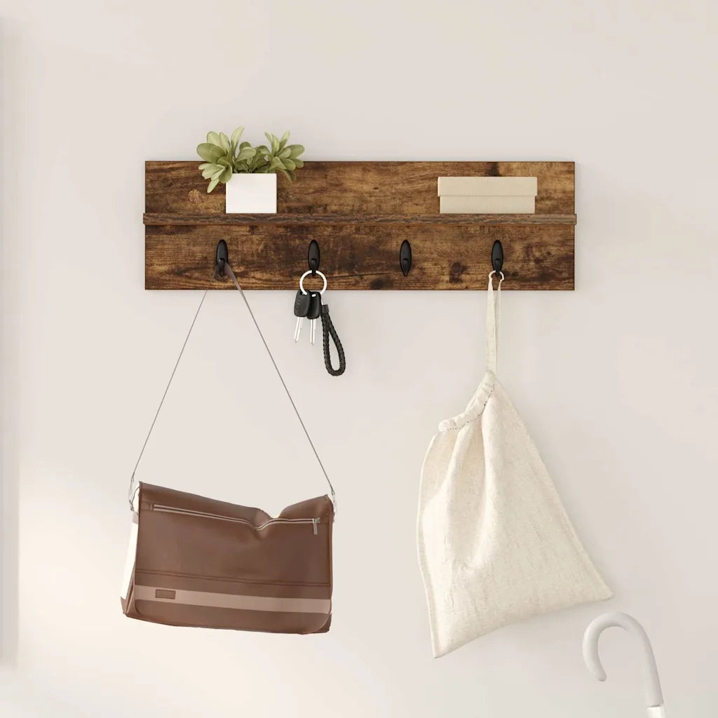 Appendiabiti a muro Rovere fumé 60 x 10,5 x 18 cm 874391