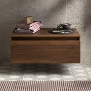Cassettiera bagno 60 cm sospesa in noce maya con chiusura soft close - Sumo