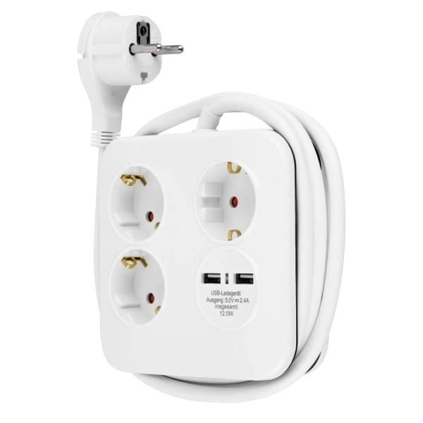 REV 12378109 prolunghe e multiple 1,4 m 3 presa(e) AC Interno Bianco
