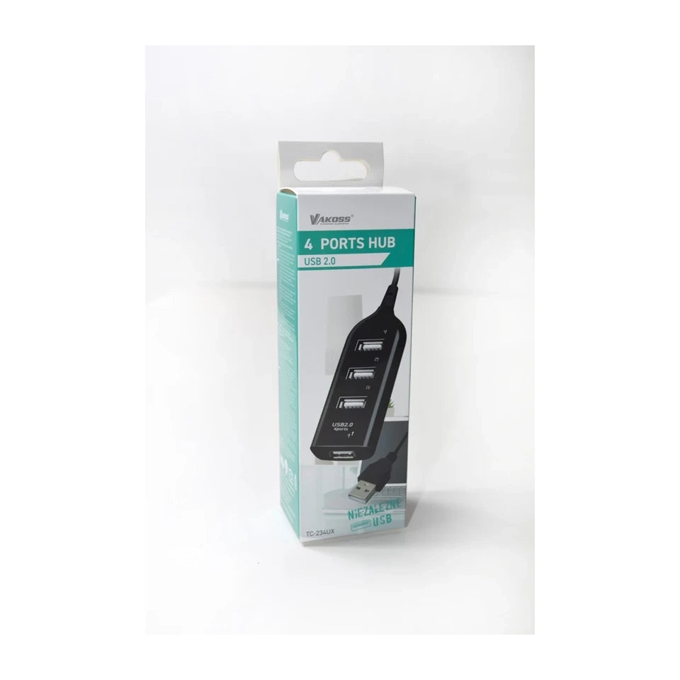 Vakoss TC-234UX hub di interfaccia USB 2.0 nero