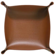 Valet Tray in Pelle Opvouabile Piccolo Cassetto Portatile Tavolo da Sala, Notte, Ufficio per Chiavi, Portafoglio, Orologio, Monete, Gioielli, Dadi, Marrone