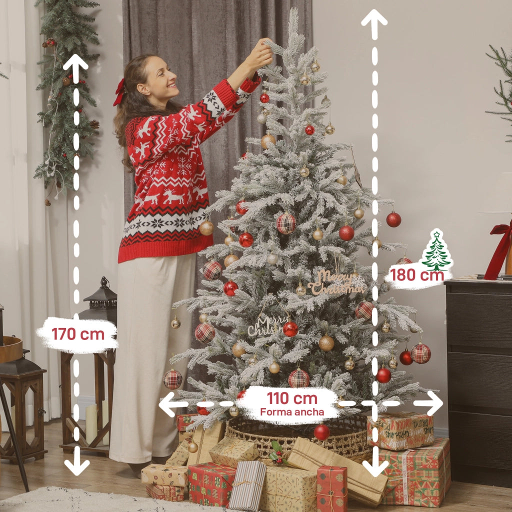 Albero di Natale ¨C zephmum ¨C Nevado 180 cm 1207 Rami Base Pieghevole