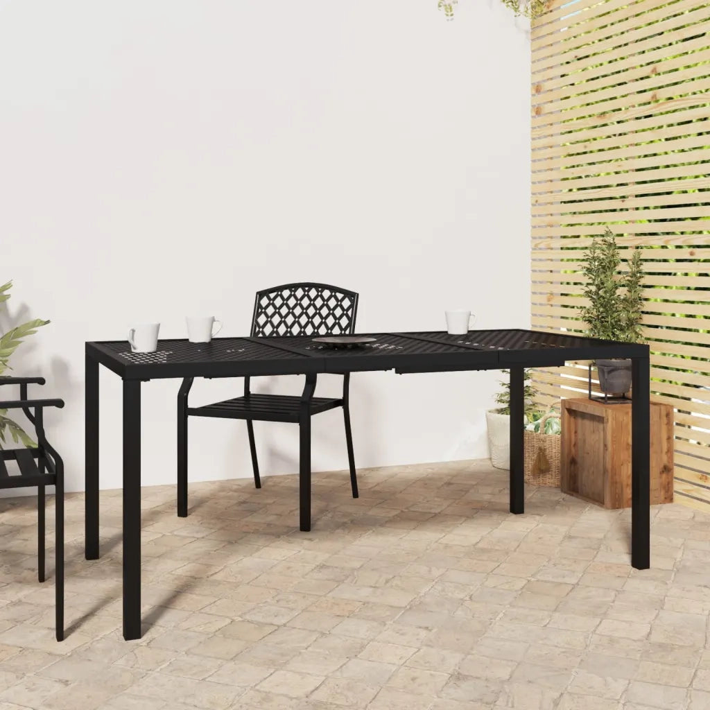 Tavolo da Giardino | Tavolino da esterno Antracite 165x80x72 cm Acciaio