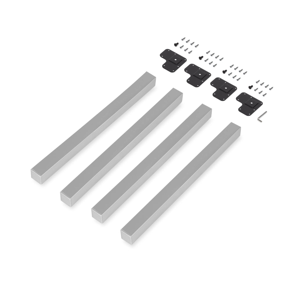 Emuca Gambe per tavolo quadrate, 50x50mm, Verniciato alluminio, Acciaio, 4 un