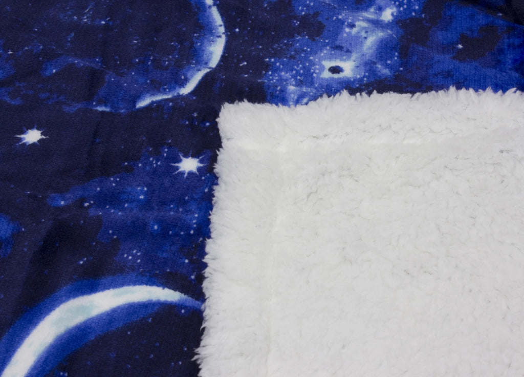 Plaid Con Retro Agnellato Disegno Planet Varie Misure - 210x240 cm - Planet