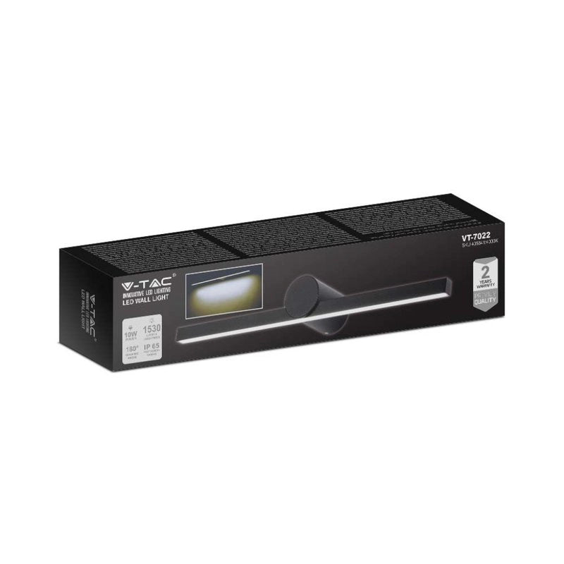 Lampada LED da Specchio Bagno 10W 1530LM Colore Nero 3000K 610X100X75mm IP65 SKU-405831