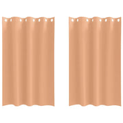 Tende Oscuranti | Tende Blackout con Anelli 2 pz Marrone Chiaro 175 x 140 cm