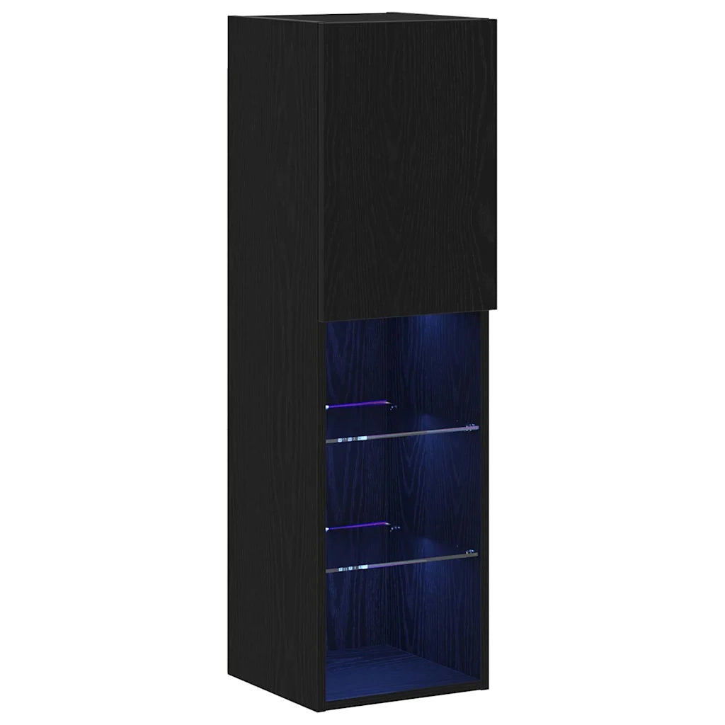 Set mobile TV Rovere Nero 30,5 x 30 x 102 cm Legno multistrato 862198