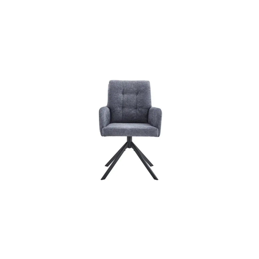 Sedia girevole PLUMO – Tessuto grigio scuro – L50 x H85 x P62 cm