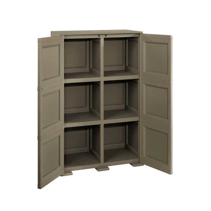 ARMADIO WENGÉ 2 ANTE 79X43X125 CM CON 6 SCOMPARTI – MOBILE CONTENITORE VERTICALE SALVASPAZIO PER INGRESSO E ZONA GIORNO