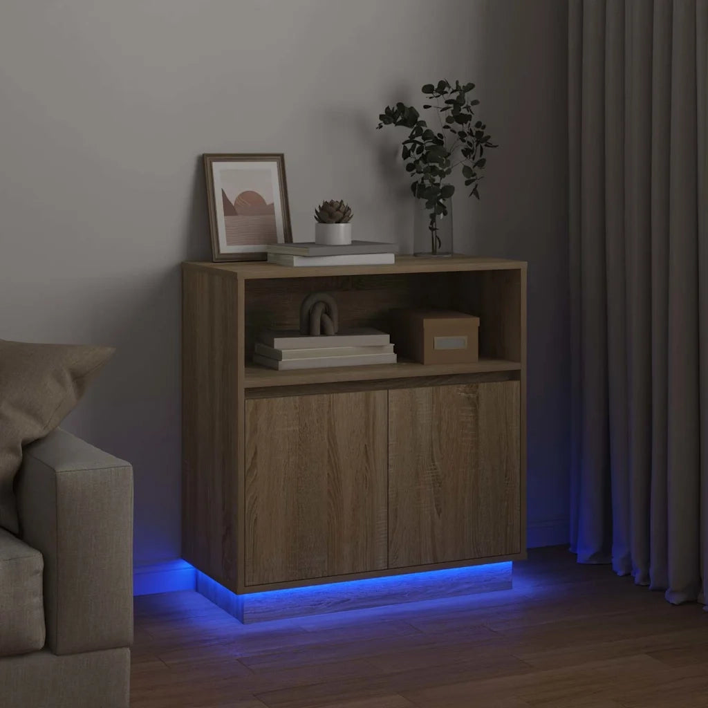 Credenza | Madia LED Rovere Sonoma 71 x 34,5 x 75 cm Legno multistrato