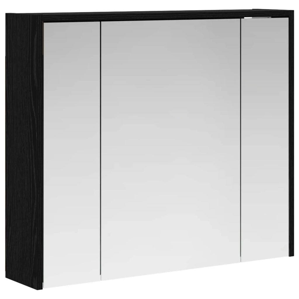 Mobiletto per specchio da bagno Rovere Nero 73,5 x 16 x 62,5 cm