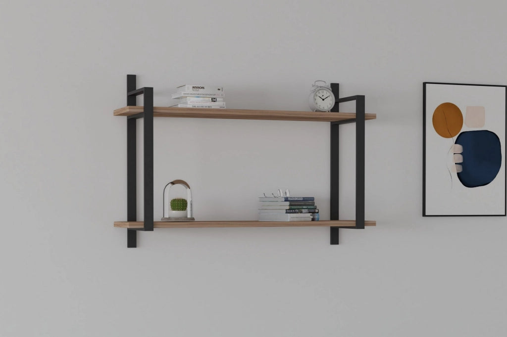 Mensola da parete in legno "Abat" - 90 x 22 x 60 cm - Noce