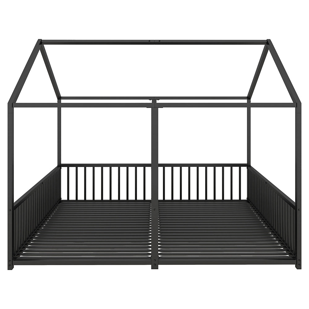Letto a castello doppio per bambini - Xylo - 90x200 cm - Nero - Design casa con rampa e scala