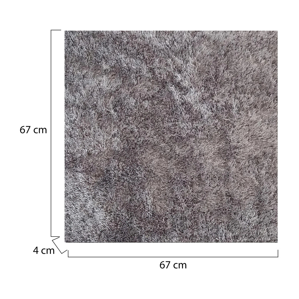 Lavaba, Tappeto Altezza Pelo 35 mm 100% Poliestere, 67x67 cm Grigio
