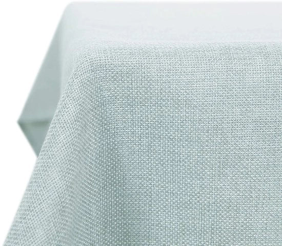 Tavolo in Plastica Reclinata Impermeabile Blu Pastello 130 x 130 cm Effetto Lino