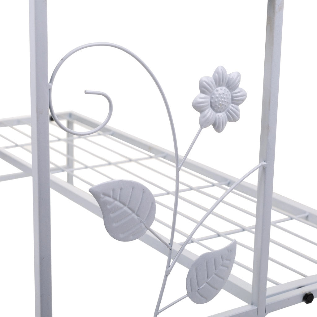 Supporto portavaso in metallo bianco 80x44x44h