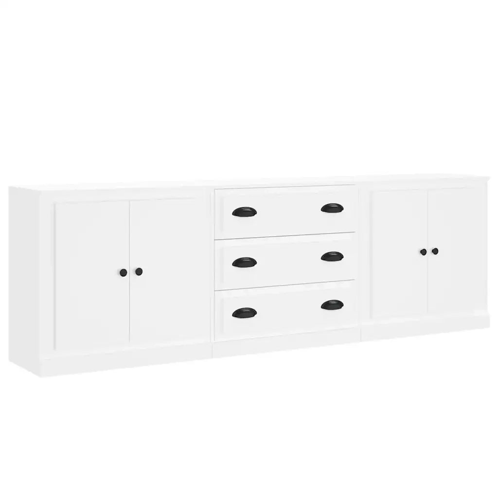 Credenze 3 pz Bianco in Legno Multistrato 3185215