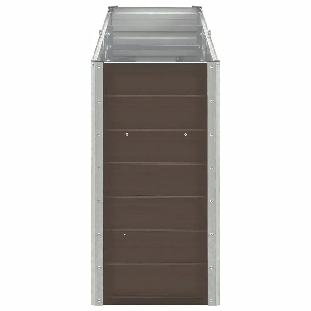 Fioriere | Cassetta per fiori | Letto Rialzato in Acciaio Zincato 240x40x77 cm Marrone