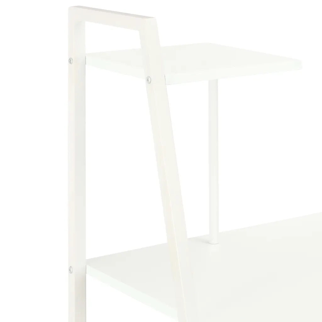 Scrivania | Tavolo da Ufficio con Mensole Bianca 102x50x117 cm