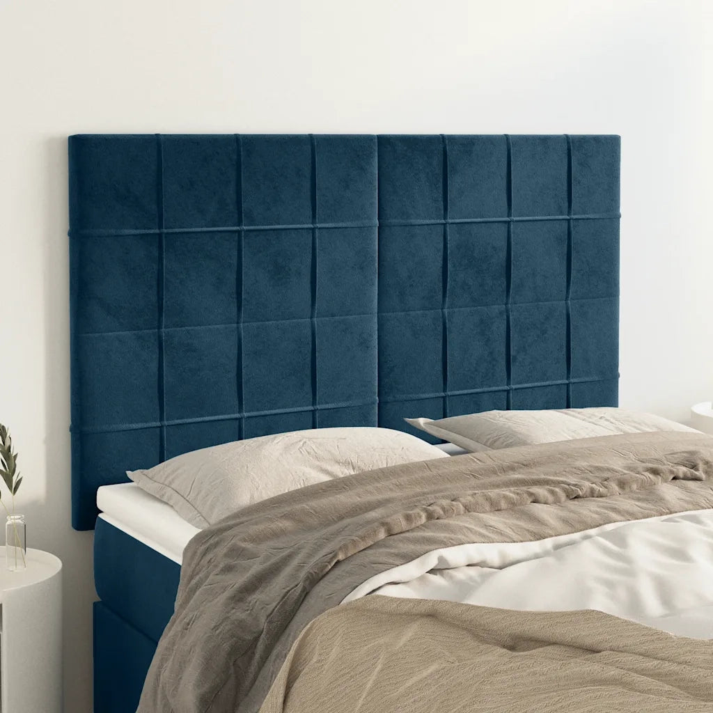 Testiera Blu Scuro 144x5x118/128 cm Velluto 3116384