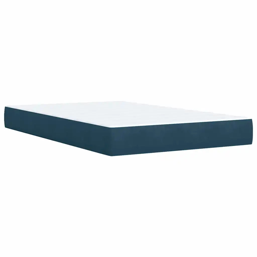 Giroletto a Molle con Materasso Blu Scuro 120x200 cm in Velluto 3292326